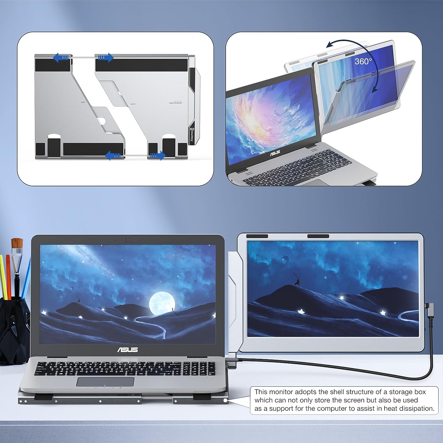 flytocca 14 laptop screen extender review