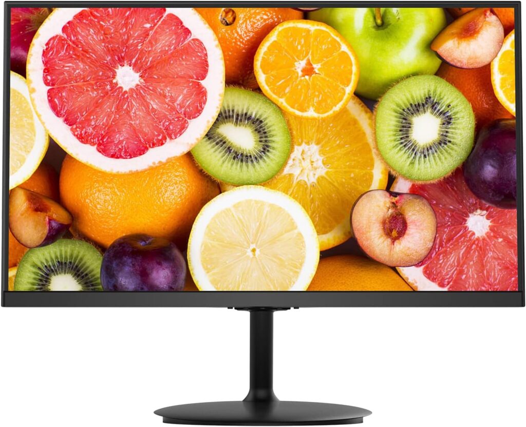 Fiodio 22” 75Hz 1920 x 1080p Full HD Flat Computer Monitor with HDMI VGA Ports, Adjustable Tilt, LED Monitor for Home Office and Gaming (HDMI Cable Included)