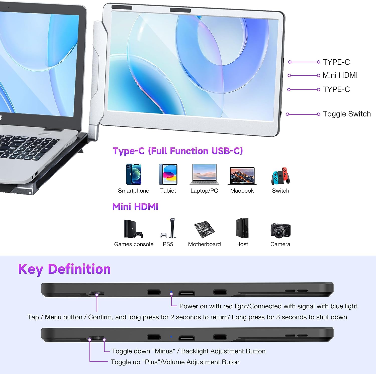 portable monitor laptop screen extender kwumsy f1 aluminum alloy 14 display review