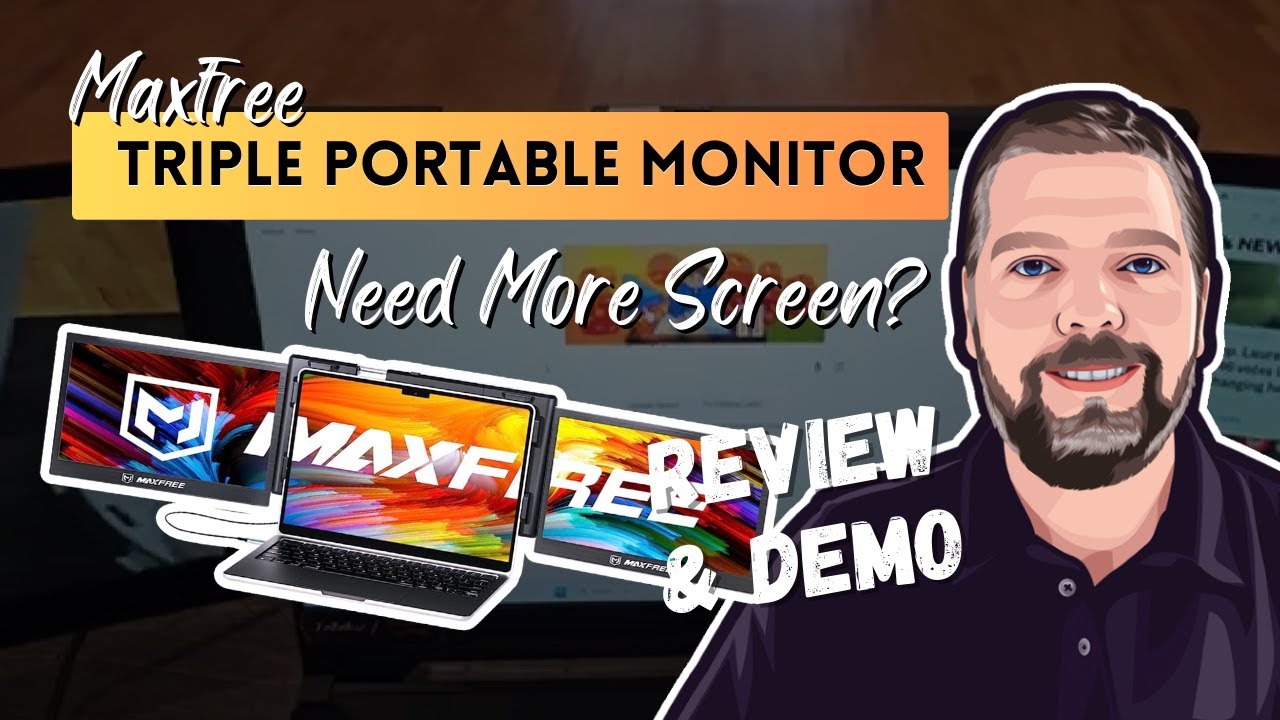 maxfree t2 triple portable monitor review demo laptop screen extender 1