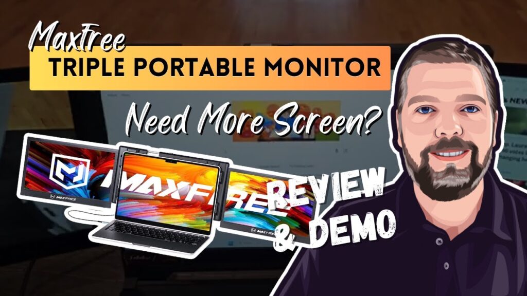 Maxfree T2 Triple Portable Monitor Review  Demo: Laptop Screen Extender