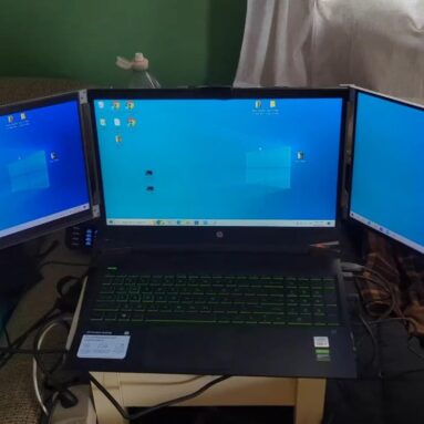 Oiiwak Portable Triple Monitor: Aluminum Alloy 14 Inch Screen Extender for Laptops, 1200P FHD IPS Display